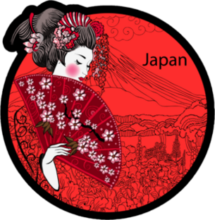 Geisha Circle Sticker