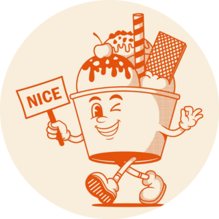 Gelato Character-Ice Cream Nice Sticker