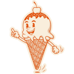Gelato Character-Ice Cream Point Sticker