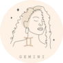 Gemini Astrological One Line Drawing Sticker