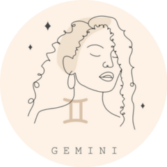 Gemini Astrological One Line Drawing Sticker