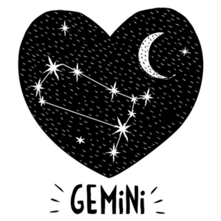 Gemini Constellation Heart Sticker