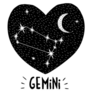 Gemini Constellation Heart Sticker
