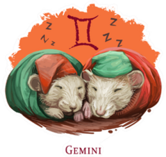 Gemini Creative Illustration Of Astrological Sign Rat Sticker