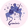 Gemini Cute Astrological Illustration Sticker
