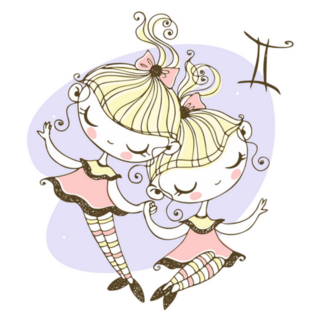 Gemini Funny Childrens Horoscope Doodle Sticker