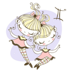 Gemini Funny Childrens Horoscope Doodle Sticker