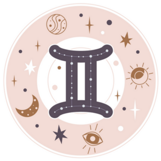 Gemini Horoscope Pink Astrology Sticker