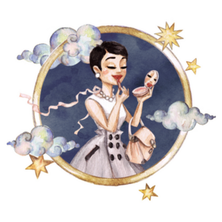 Gemini Illustration In The Clouds Sticker