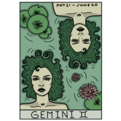 Gemini Illustration Zodiac Poster Sticker
