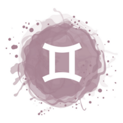 Gemini Mauve Astrological Horoscope Sticker