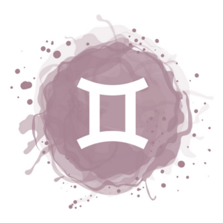 Gemini Mauve Astrological Horoscope Sticker