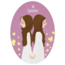 Gemini Symbol Oval Illustration Sticker