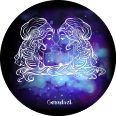 Gemini, Twins, Astrological Space Illustration Sticker