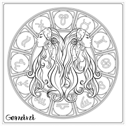 Gemini, Twins, Girls Zodiac Sign Sticker