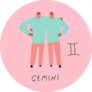 Gemini Twins Zodiac Illustration Sticker