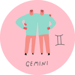 Gemini Twins Zodiac Illustration Sticker