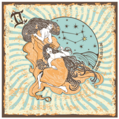 Gemini Woman Zodiac Horoscope Vintage Sticker