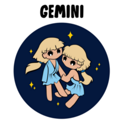 Gemini Zodiac Angels Sticker