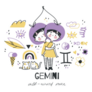 Gemini Zodiac Astrological Character For Kids Sticker