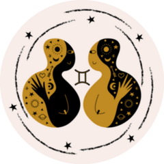 Gemini. Zodiac Bohemian Style Sticker