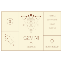 Gemini Zodiac Mystic Spiritual Symbols Sticker