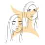 Gemini Zodiac Sign Beige Sticker