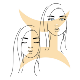 Gemini Zodiac Sign Beige Sticker