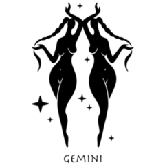 Gemini Zodiac Sign Celestial Woman Sticker