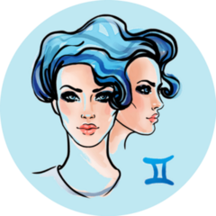 Gemini Zodiac Sign Ink And Watercolor Sticker