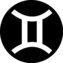 Gemini Zodiac Sign On Black Sticker