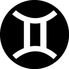 Gemini Zodiac Sign On Black Sticker