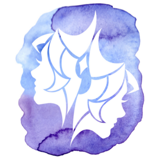 Gemini Zodiac Sign On Watercolor Background Sticker