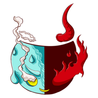 Gemini Zodiac Sign Water & Fire Sticker