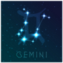 Gemini Zodiac Sign With Constellations Sticker