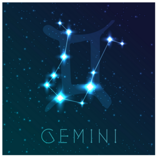 Gemini Zodiac Sign With Constellations Sticker