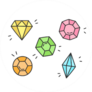 Gems, Jewel Illustration Sticker