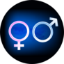 Gender Symbols In Watercolor Splashes Sticker