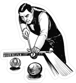 Gentleman Playing Billiard Illustration Sticker