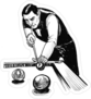 Gentleman Playing Billiard Illustration Sticker