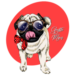Gentleman Pug Sticker
