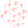 Gently Pink Hearts Doodle Sketch Pattern Sticker