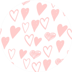 Gently Pink Hearts Doodle Sketch Pattern Sticker