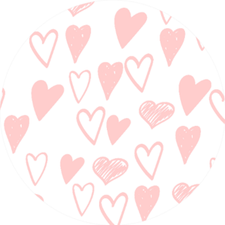 Gently Pink Hearts Doodle Sketch Pattern Sticker