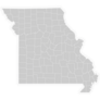 Geographic Isolated Gray Border Map Of Missouri Sticker
