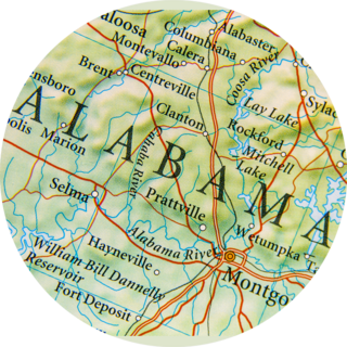 Geographic Map Of Alabama Sticker
