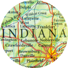 Geographic Map Of Indiana Sticker