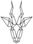 Geometric Animal, Modern Antelope Sticker