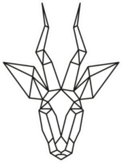 Geometric Animal, Modern Antelope Sticker