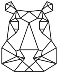 Geometric Animal The Head Of Hippo Sticker